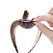 Stamped Glorious Real Human Hair Clip on Air Bangs Hairpieces for Women Flat Bangs with Temples(Color:Light Brown)