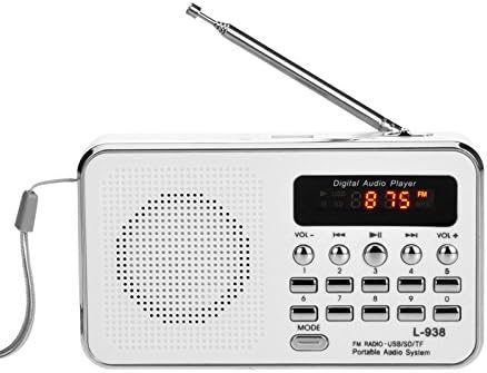 IOIOA Fm Radio/Digital Audio Player, Mini FM Radio Digital Portable Stereo Speaker MP3 Audio Player Display Screen Support USB Drive AUX TF Card
