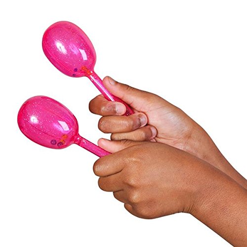 Rhode Island Novelty 5" Glitter Maracas, Assorted Colors, 12 Count