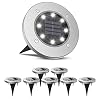 BrightRight Outdoor Solar Pathway Disk Lights (8 Lights) 8 White LED, Waterproof Decorative Landscape Lighting for Yard…
