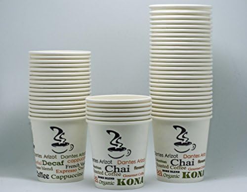 Espresso Cappuccino Disposable Paper Cups 6 oz Kosher ( pack of 50 )