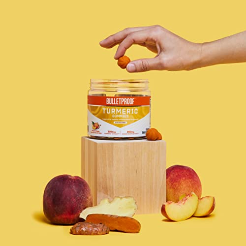 Bulletproof SugarFree Peach Ginger Turmeric Gummies, 60 Count, Keto