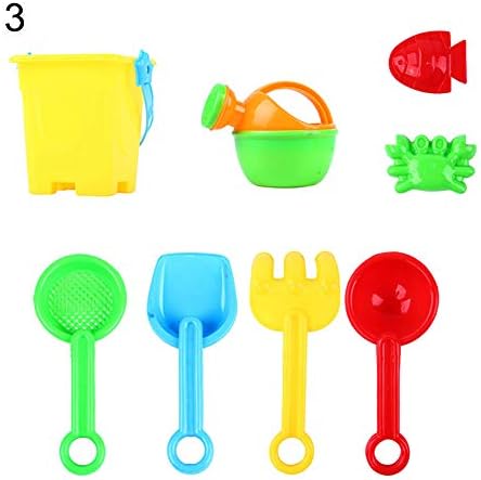 tyrrdtrd Sand Beach Castle Bucket Set for Kids, Spade Shovel Sandbox Rake Water Tools Set 8pcs