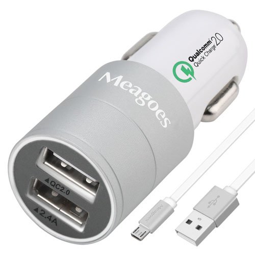 Meagoes quick charge 2.0 rapid usb car charger(30w/4.8a…