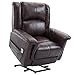 Esright Power Lift Chair Electric Recliner for Elderly Faux Leather Heated Vibration Massage with Remote Control, Brown