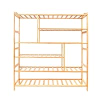 Crazyworld 6 Tiers Shoe Rack Storage 30 Pair of Shoes Organizer Book Shelf Mutifunctional Thickened Natural Bamboo Display Racks Closets for Entry Hallway, Bedroom, Balcony