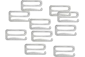 Pack of 10 Metal Hardware Hoops Lingerie Adjustment Bikini S Replacement Hook Closure Figure 9 for Bra Strap Clothing Holder 