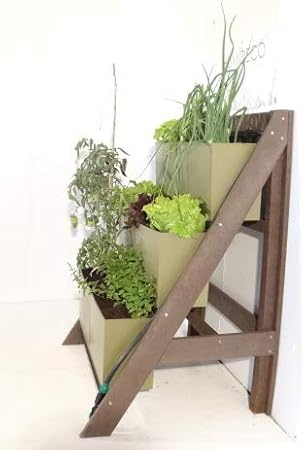 KIT HUERTO URBANO VERTICAL con estructura, macetas, sistema de ...