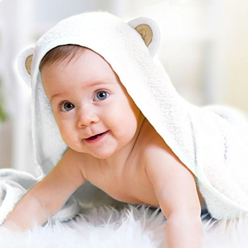 Baby Towel with Hooded, Super Soft Organic Bamboo Fibers, Absorbent, Hypoallergenic, Antibacteria &amp; Free from Chemicals, Sized for Infant and Toddler (35"x35", Brown)