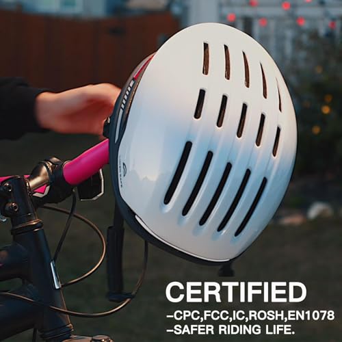 YOOJ® Smart Bike Helmet for Adults, Cycling Helmet for Men and Women with Bluetooth, Built-in Speakers, Auto Brake Blinker, Front and Rear LED Turn Signals Remote Control, USB Rechargeable