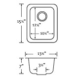 Undermount Composite 13-1/2x15-1/2 in. 0-Hole