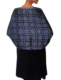 Novica azul 100% batik de seda chal, 'Java mar'