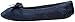 Isotoner Women's Terry Ballerina Slipper with Bow for Indoor/Outdoor Comfort, Navy, Large / 8-9 Regular US
