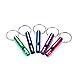 HWYDTGS COMUSTER 5pcs Hiking Camping Survival Aluminum Whistle with Key Chain Emergency Whistles of Multiple Colors, Black/Blue/Red/Purple/Green