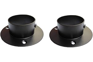 NELXULAS Stainless Steel Heavy Duty Closet Rod Holder,Shower Curtain Rod End Supports Socket,Flange Rod Holder Closet Pole,Adjustable Tightness easy installation (2 INCH, Black)