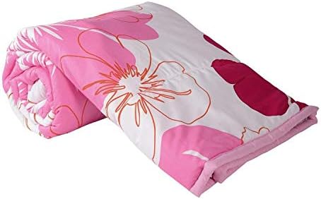 Handicraft Hub Double Bed Ac Blanket Dohar/Quilt Pink Flowers, Fabric - Micro Cotton, Size -84X90 Inches - Multi Color