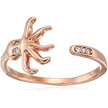 14k Rose Gold Italian Octopus Adjustable Ring, Size 8