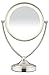 Conair Reflections Double-Sided Fluorescent Lighted Vanity Makeup Mirror, 1x/10x magnification, Satin Nickel