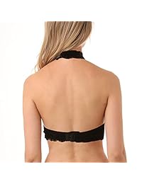 Sujetador de encaje floral con cierre de gancho y ojal en la parte superior, sin relleno, sin alambre, sujetador de encaje