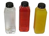 18 sets - 16 Oz. Empty Clear Plastic Juice Bottles Milk Bottles Food Grade BPA FREE- with Tamper Evident cap - straws, and white labels. 18 sets- 18 bottles with lids -18 straws - and white labels.