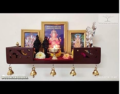 WOOD KARTINDIA Mdf Home Temple (45.7 x 15.2 x 8 cm, Brown)