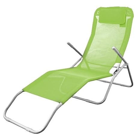 Spetebo Gesundheitsliege in Limette (grün) - Bequeme Relaxliege mit klappbarem Fußteil