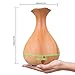 Tenswall Aromatherapy Essential Oil Diffuser,Yellow Wood Grain Whisper Quiet Cool Mist 400ml Vase Shape Ultrasonic Aroma Diffuser Humidifier with 4 Timer Setting and 7 LED lights Changing for Spa Baby