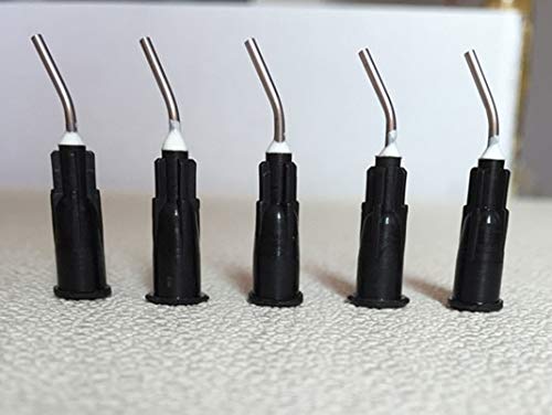 Portal Cool 100Pcs/bag Dental Pre Bent Flow Needle Tips 18 Gauge SEALANT Cement Black
