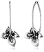Lucky Brand Silver-Tone Orchid Hoop Earrings