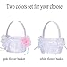 M&A Decor Flower Girl Basket Set of 2 Elegant White Lace Basket for Flower Girl