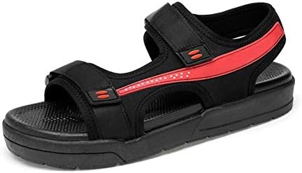 GYYFC Men's Elastic Cloth Leisure Sandals Velcro Open Toe Non-Slip Slippers Cozy Breathable Lightweight Flip Flops Slippers