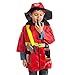 Halloween Firefighter Fireman Costume Fire Chief Dress Up Pretend Role Play Set with Rescue Tools Fire Fighter Toys for Kids(8 Pcs)