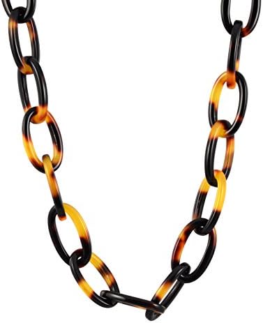 Lorren Bell Tokyo False Tortoise Shell Small Chain Link Necklace, Antique Goldtone, 17"