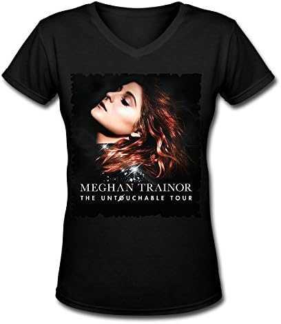 Meghan Trainor The Untouchable Tour 2016 Fashion V Neck T Shirt For Women Black