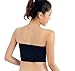 Qunson Women's Strapless Stretch Layer Seamless Tube Bra Bandeau Top (Black)