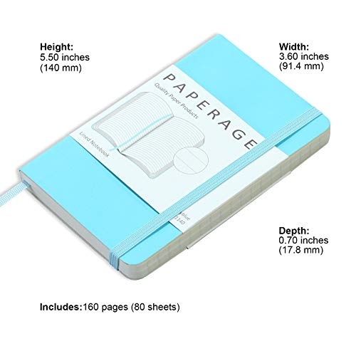 2-Pack Pocket Notebook Journal Notepad Small, College Ruled, 3.6" x 5.5", Faux Leather Soft Cover Mini Journal, 100 GSM Thick Paper, Inner Pocket (Skyblue Lined) - Thumbnail 5