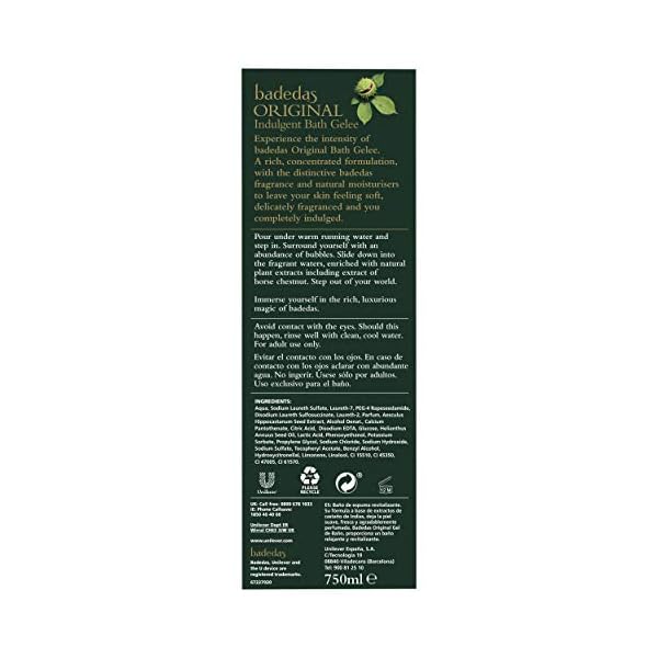 Badedas Original Indulgent Bubble Bath Gel, 750ml, Enriched with Natural Horse Chestnut Extract for a Luxury Bubble Bath