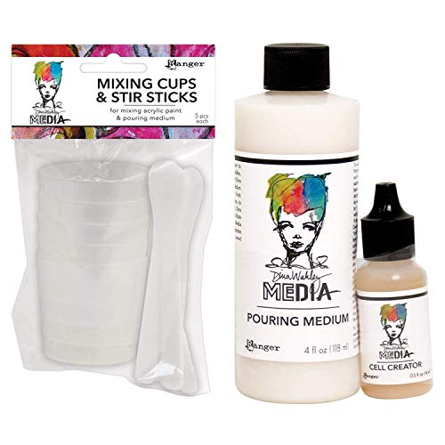 Ranger - Dina Wakley - Pouring Medium, Cell Creator, Mixing Cups & Stir Sticks
