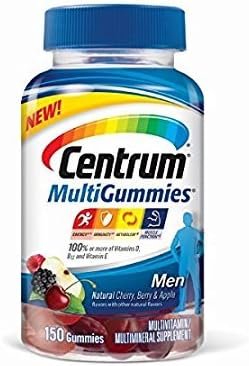 Centrum Men MultiGummies Multivitamin / Multimineral Supplement Gummies, Vitamin D3 (Natural Cherry, Berry and Apple Flavor, 150 Count) - Pack of 5