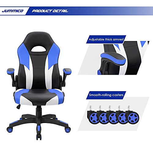 JUMMICO Gaming Chair Ergonomic Leather Racing Computer Chair High Back Adjustable Swivel