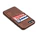 Dockem Wallet Card Case for iPhone SE 3 (2022), iPhone SE 2020, iPhone 8/7: Smooth Premium Synthetic Leather with 2 Card Holder Slots [Exec Brown]