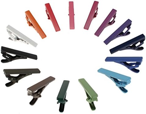 Mens Fuchsia 1.5 Inch Tie Clip Bar Solid Color Collection for Skinny Neckties