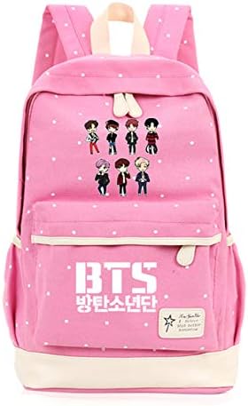 Timmor Korean Casual Wave Backpack, Girl's Backpack, Teen Backpack, Junior High School Unisex School Bag. (Pink2)