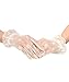 AbaoWedding Women's Lace Floral Elegant Wedding Bride Evening Party Gloves (Ivory)