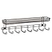 mDesign Closet Wall Mount Men's Accessory Storage Organizer Rack - Holds Belts, Neck Ties, Watches, Change, Sunglasses, Wallets - 8 Hooks and Basket - 2 Pack - Bronze
