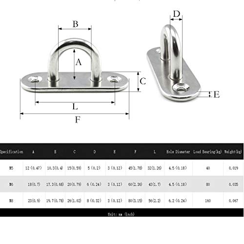 Heyous 2 Set M8 Suspension Ceiling Wall Mount U Hook Anchor Hanger