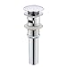 Comllen Modern Lavatory Faucet Vessel Assembly Pop Up Stainless Steel Bathroom Sink Stopper Drain with Overflow, Polished Chrome