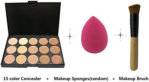 Pro 15 Colour Concealer Camouflage Contour Eye Face Cream Makeup Palette with Sponge &amp; Brush (2#)