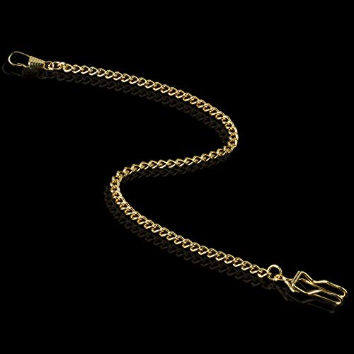 Boilly Clip Pocket Watch Chain Watch Vintage Metal Alloy Chain Accessory for Your Pocket Watch (Black/Silver/Bronze/Gold)