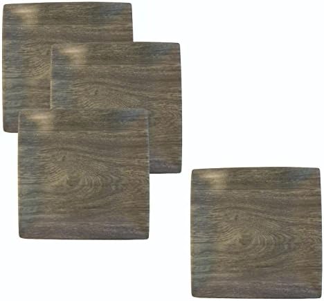 Merritt International Melamine Heartwood Square Salad Plate 8.5" 4 Pack